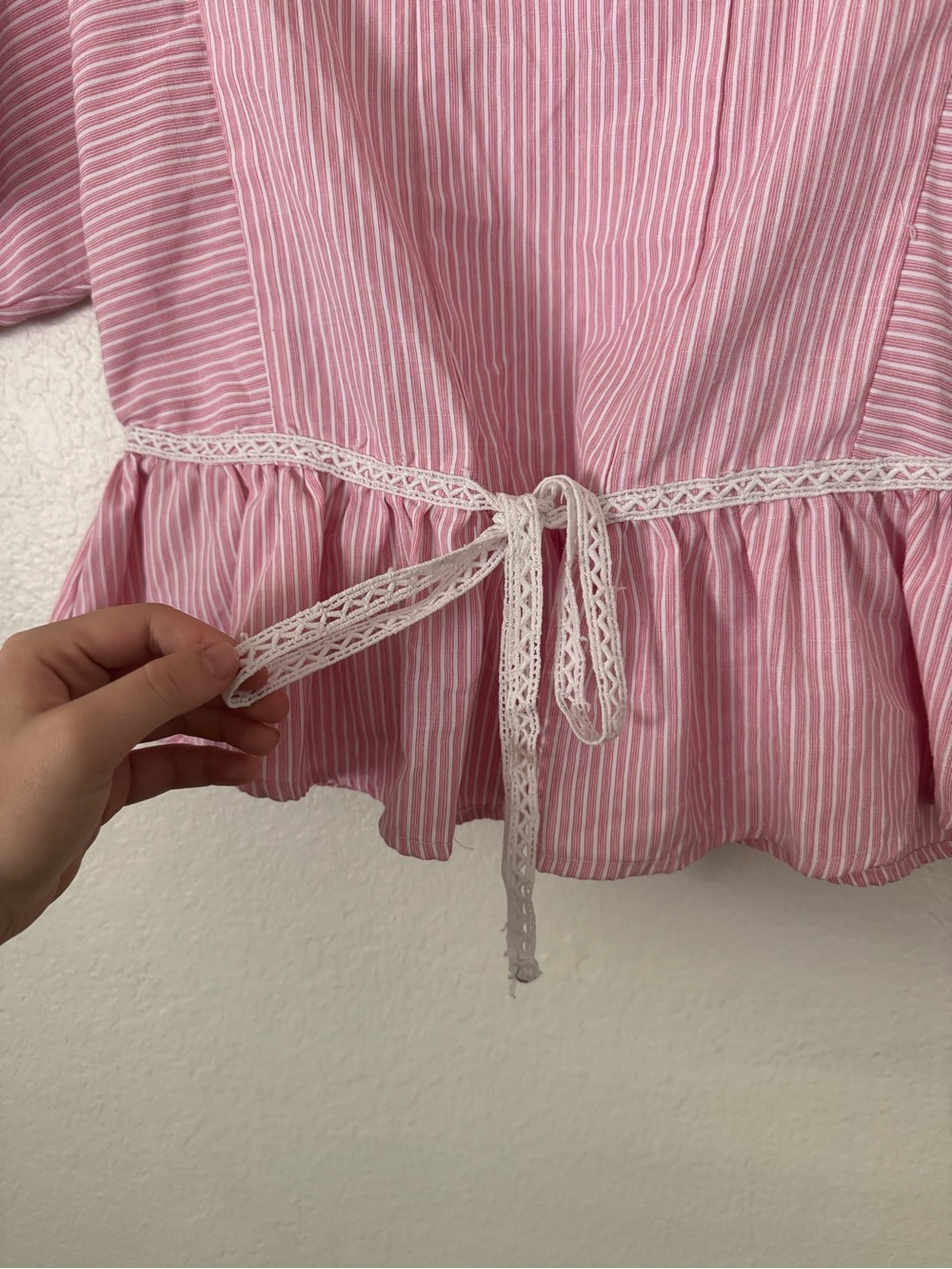 Pink Striped Embroidered Top - Picture 6 of 6